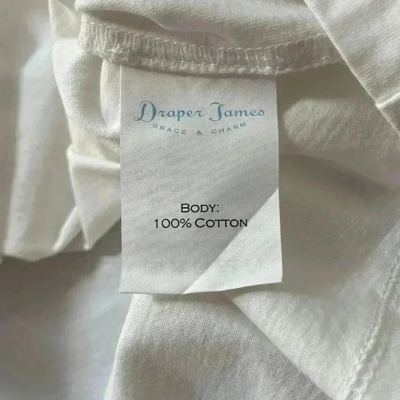 Draper James Keep it Pretty Please White Cotton Graphic Tee Size M - Picture 6 of 9